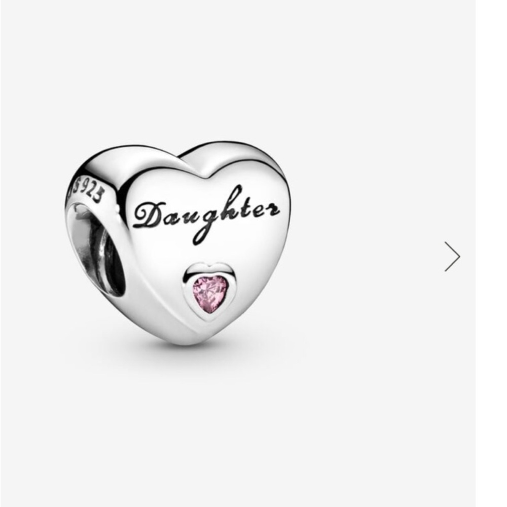 Pandora Heart Charm with Pink Gemstone